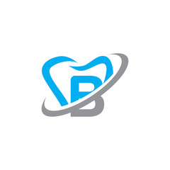 Fototapeta Simple Dental Initial Logo Vector Swossh b obraz
