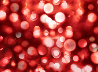 Fototapeta premium Red tone blur bokeh light, defocused background