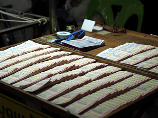 Midnight Thai lottery tickets stall