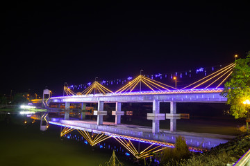 Bridge across the Mae Kok River. MENGRAI bridge in chiang rai, Thailand
