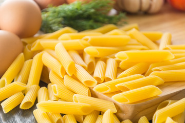dry pasta spaghetti with ingredient