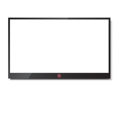 LED / LCD TV screen hanging on grey background isolate vector illustration eps 10