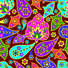Naklejka premium Paisley seamless pattern