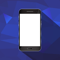 phone long shadow  on blue polygon background vector illustration eps 10