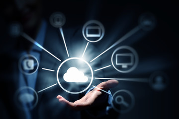 Fototapeta premium Cloud sharing and connection 