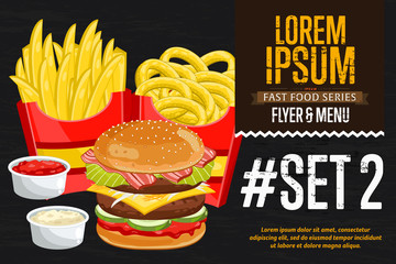 Fast food set template.