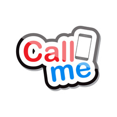 call me text design on white background isolate vector illustration eps 10