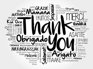 Thank You Word Cloud background in all languages