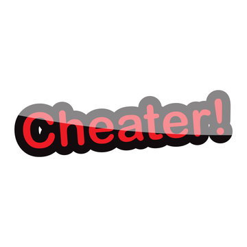  cheater text design on white background isolate vector illustration eps 10