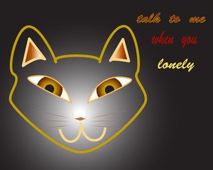 Cat vector icon and animal illustration