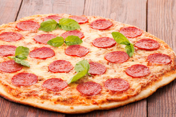 Pepperoni Pizza, isolated on white background