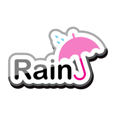 icon rain text design on white background isolate vector illustration eps 10