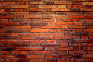 Old red brick wall backgroun