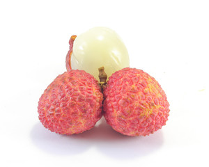 lychee fruit on  white background