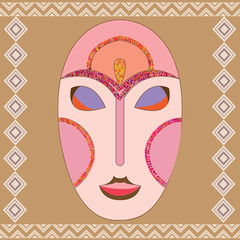 Vector colorful ethnic African mask