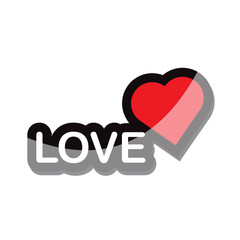 love icon text design  on white background isolate vector illustration eps 10