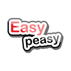 easy peasy icon text design on white background isolate vector illustration eps 10