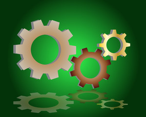 cogs (gears) on white background