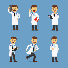 Doctor character with x-ray and stethoscope