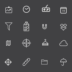 outline icon set for graphic design vector illustration eps 10