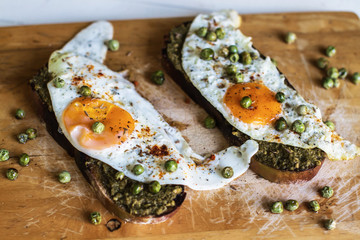 Breakfast a toast with egg