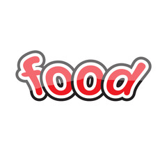 food text design on white background isolate vector illustration eps 10