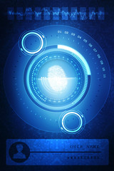 Fingerprint Scanning Technology Concept 2d Illustration