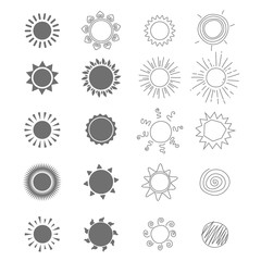 Set  of stylized suns.