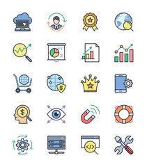 SEO & Internet icons, Color set 2 - Vector Illustration