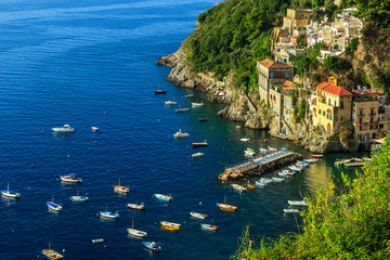 Panoramic view of Conca dei Marini,Amalfi coast,Italy,Europe
