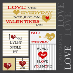 Set of Happy Valentines Day Cards 