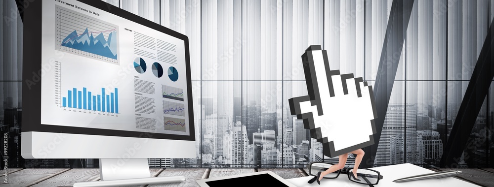 Poster composite image of cursor with legs