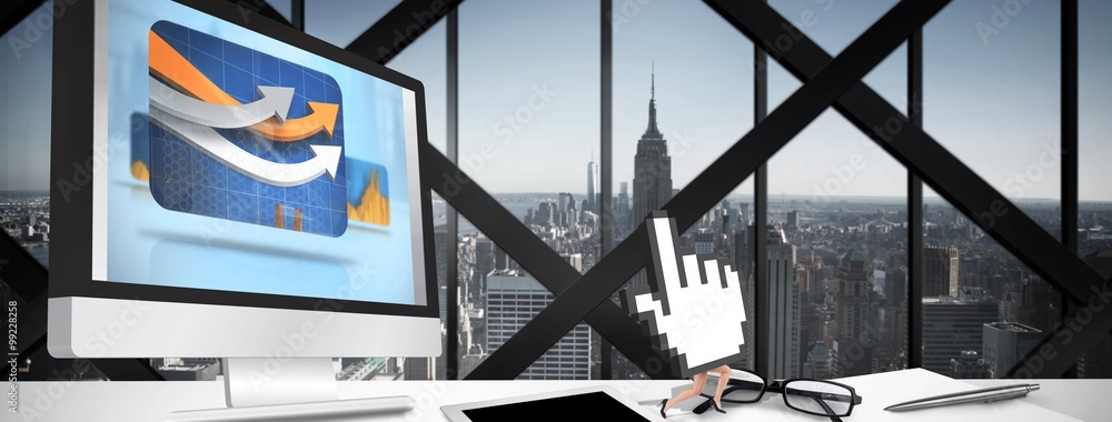 Poster composite image of cursor with legs
