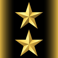 Gold star icon set. Pentagonal sign with gradient. Elegant symbol of achievements, victories. Design element for your logo, Product quality rating etc isolated on black background. Vector illustration