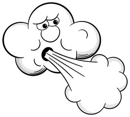 Cartoon Wolke bäst kräftigen Wind
