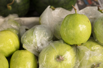 Guava for sale at market stall