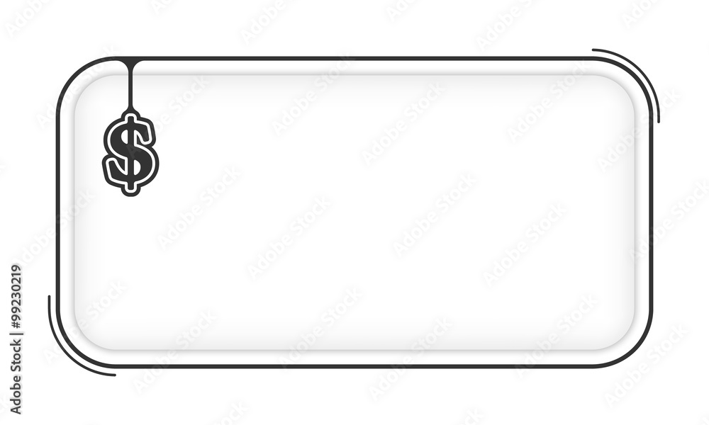 Poster vector simple box to fill your text and dollar symbol