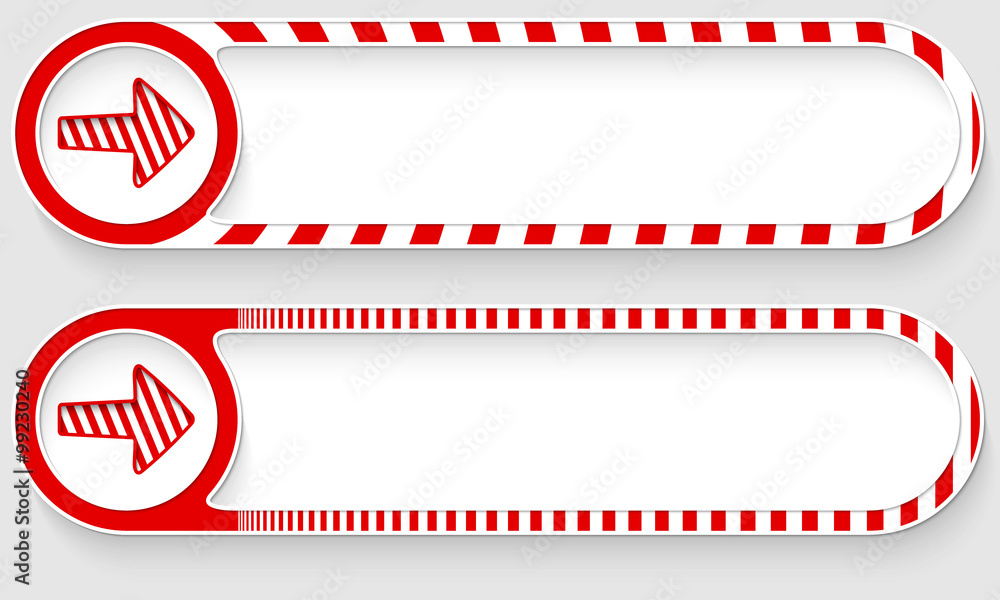 Poster striped buttons for your text and arrow