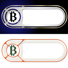 Fototapeta premium Two abstract buttons for your text and bit coin symbol