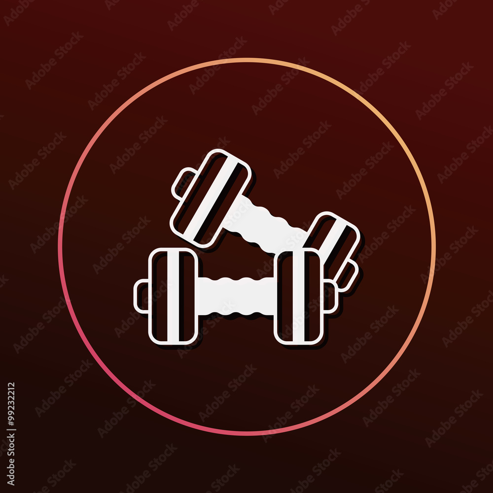 Sticker Dumbbell icon