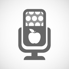 Isolated microphone icon with an apple