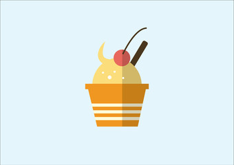Ice Cream Cup Icon Logo