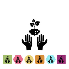 Human care under the plants icon