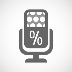 Isolated microphone icon with a discount sign