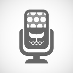 Isolated microphone icon with a whale tail