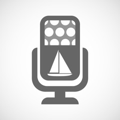 Isolated microphone icon with a ship