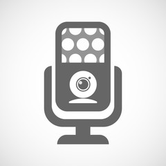 Isolated microphone icon with a web cam