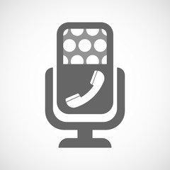 Isolated microphone icon with a phone