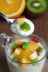 Yogurt with fresh tropical fruit