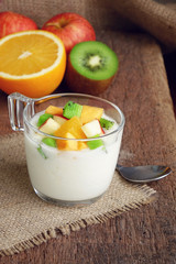 Yogurt with fresh tropical fruit
